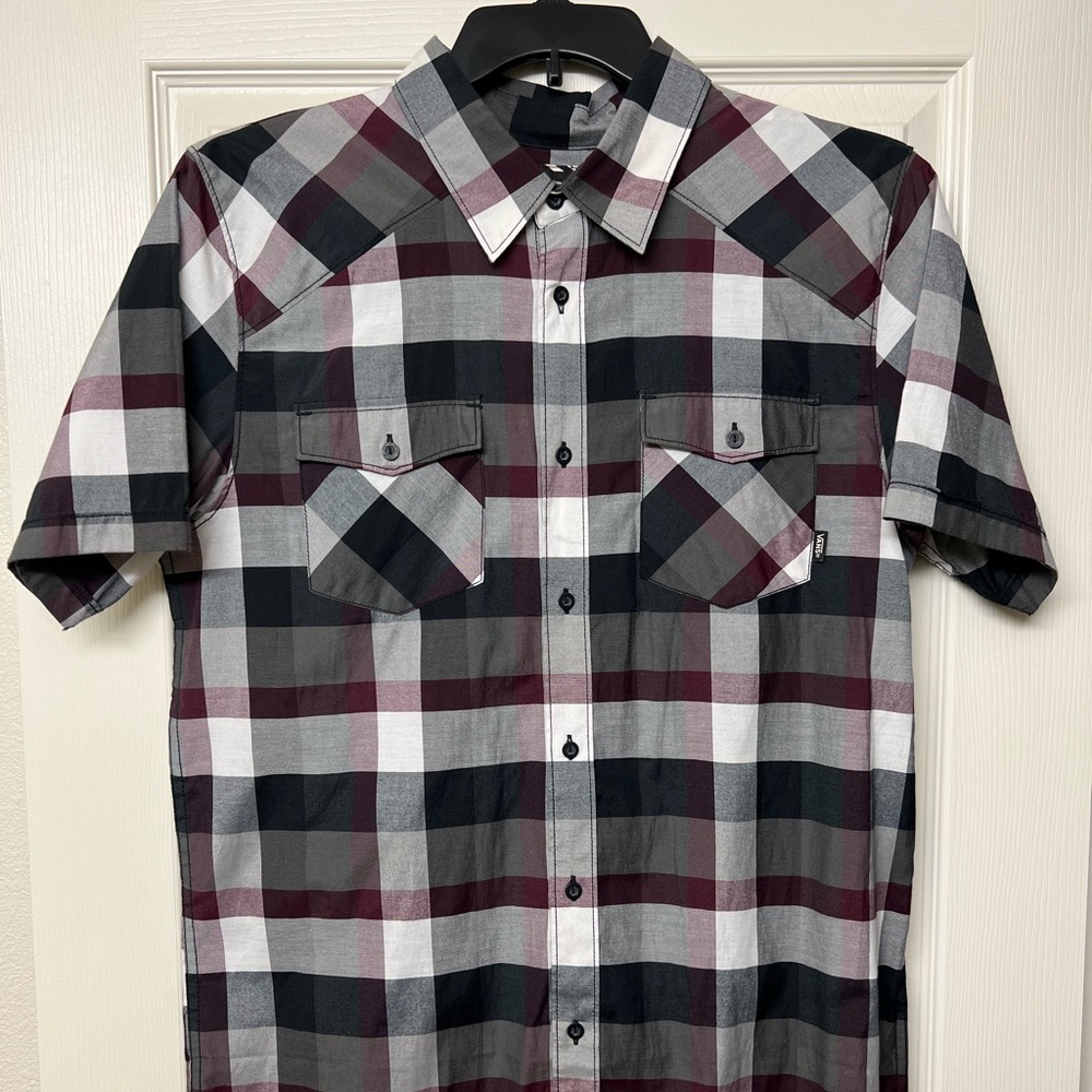 vans flannel casual button down shirt